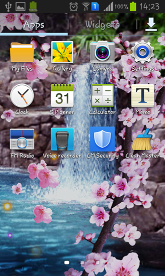 Captura de tela do Sakura: Cachoeira em telefone celular ou tablet.