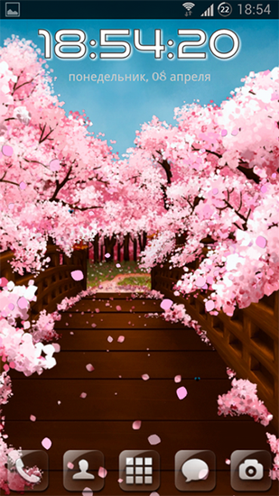Captura de tela do Ponte de Sakura em telefone celular ou tablet.