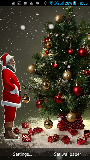 Captura de tela do Papai Noel 3D em telefone celular ou tablet.