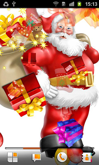 Captura de tela do Papai Noel em telefone celular ou tablet.