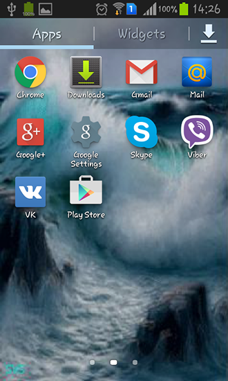 Captura de tela do Ondas do mar em telefone celular ou tablet.