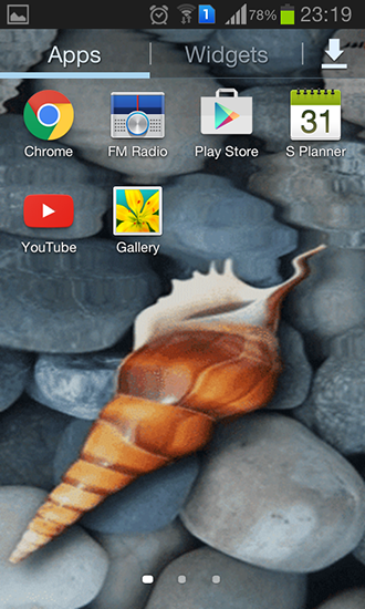 Captura de tela do Concha do mar em telefone celular ou tablet.