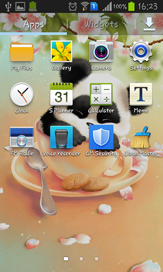 Captura de tela do Panda sonolento em telefone celular ou tablet.