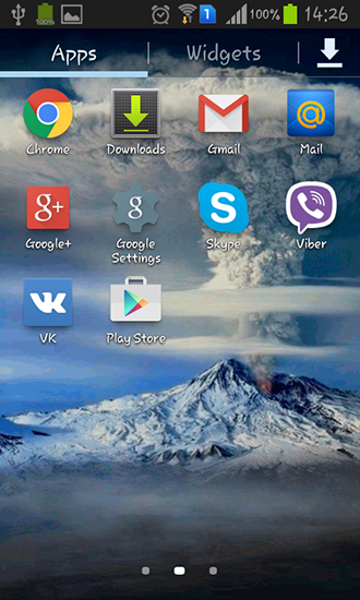 Captura de tela do Fumaça do vulcão em telefone celular ou tablet.