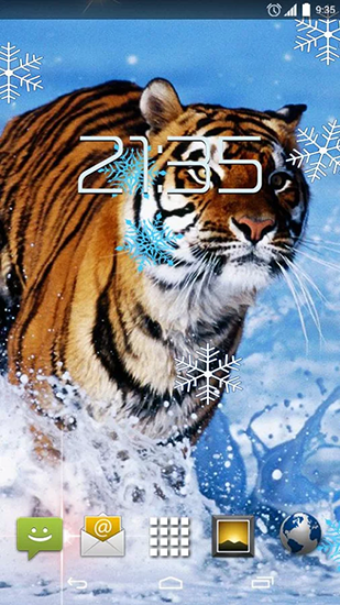 Captura de tela do Tigre da neve em telefone celular ou tablet.