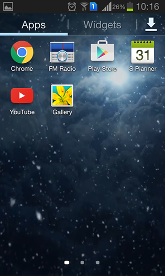 Captura de tela do Noite de queda de neve em telefone celular ou tablet.