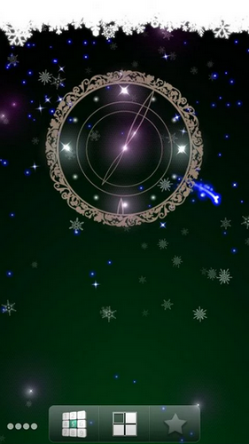 Captura de tela do Relógio de noite nevado em telefone celular ou tablet.