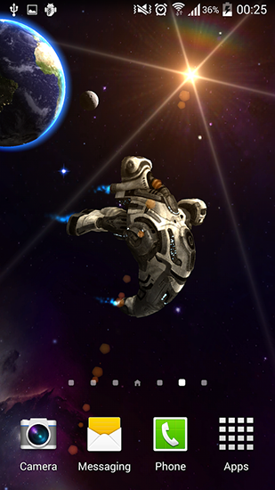 Captura de tela do Explorador espacial 3D em telefone celular ou tablet.
