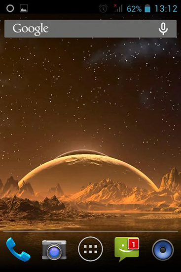 Captura de tela do Marte do espaço: Estrela em telefone celular ou tablet.