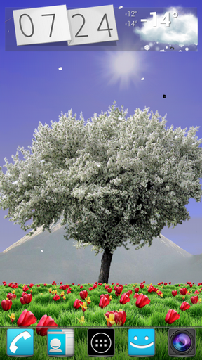 Captura de tela do Árvores da primavera  em telefone celular ou tablet.