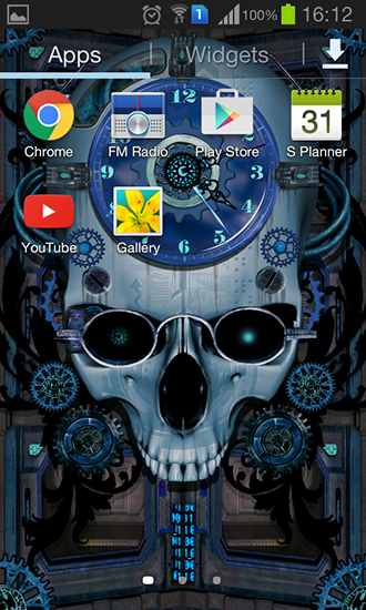Captura de tela do Relógio Steampunk em telefone celular ou tablet.