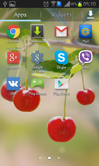 Captura de tela do Cereja doce em telefone celular ou tablet.