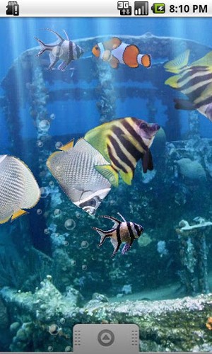 Captura de tela do O aquário verdadeiro em telefone celular ou tablet.