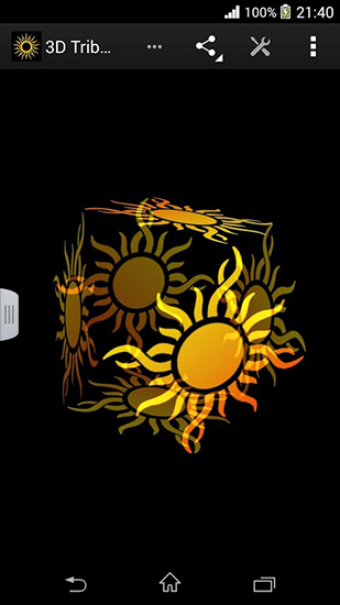 Captura de tela do O sol da tribo 3D em telefone celular ou tablet.