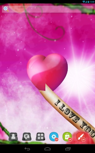 Captura de tela do UR: 3D Corações de Amor em telefone celular ou tablet.