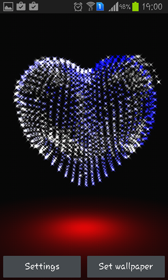 Captura de tela do Dia dos Namorados: Coração 3D em telefone celular ou tablet.