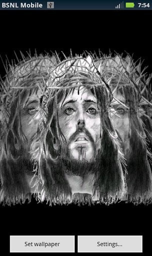 Captura de tela do Jesus vibrante em telefone celular ou tablet.