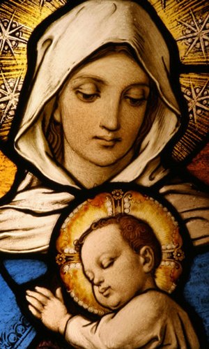 Captura de tela do Virgem Maria em telefone celular ou tablet.