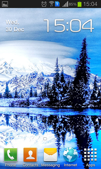 Captura de tela do Inverno e neve em telefone celular ou tablet.