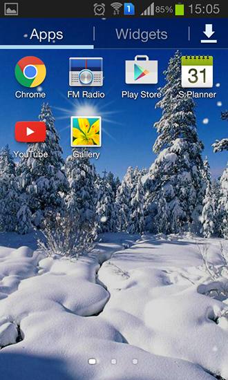 Captura de tela do Inverno: Sol frio em telefone celular ou tablet.