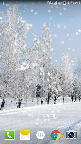 Captura de tela do Neve de inverno em telefone celular ou tablet.