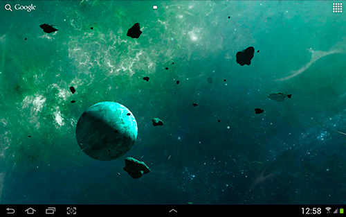 Captura de tela do Asteroids 3D em telefone celular ou tablet.