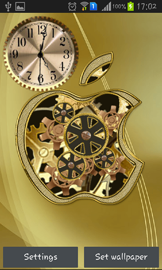 Relógio de maçã dourada