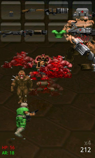Captura de tela do Doom em telefone celular ou tablet.