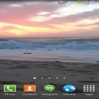 Além do papel de parede animado para Android Folhas , baixar do arquivo apk gratuito da imagem de fundo Ondas do oceano .