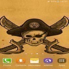 Além do papel de parede animado para Android Relógio com Rosas , baixar do arquivo apk gratuito da imagem de fundo Bandeira pirata .