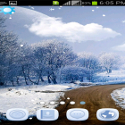 Além do papel de parede animado para Android Flores azuis, baixar do arquivo apk gratuito da imagem de fundo Queda de neve de inverno .