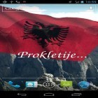 Além do papel de parede animado para Android Corações de neon, baixar do arquivo apk gratuito da imagem de fundo Bandeira 3D da Albânia.