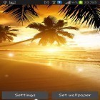 Além do papel de parede animado para Android Vórtice abstrato, baixar do arquivo apk gratuito da imagem de fundo Pôr do sol na praia.