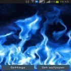 Além do papel de parede animado para Android Água-viva , baixar do arquivo apk gratuito da imagem de fundo Chama azul.