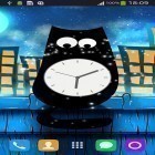 Além do papel de parede animado para Android A menina e o dia chuvoso, baixar do arquivo apk gratuito da imagem de fundo Relógio-Gato.