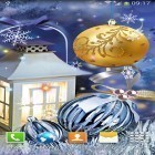 Além do papel de parede animado para Android O céu azul, baixar do arquivo apk gratuito da imagem de fundo Bolas de Natal.