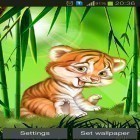 Além do papel de parede animado para Android Romântico das chuvas, baixar do arquivo apk gratuito da imagem de fundo Folhote de tigre bonito.
