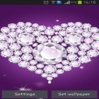 Além do papel de parede animado para Android Flores de Sakura caindo, baixar do arquivo apk gratuito da imagem de fundo Corações de diamante.