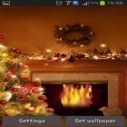 Além do papel de parede animado para Android Gato natal , baixar do arquivo apk gratuito da imagem de fundo Lareira de Ano Novo 2015.