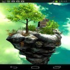 Além do papel de parede animado para Android Flores luminosas , baixar do arquivo apk gratuito da imagem de fundo Ilha voadora 3D.