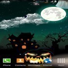 Além do papel de parede animado para Android Chuva de meteoros , baixar do arquivo apk gratuito da imagem de fundo Dia das Bruxas.