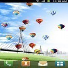 Além do papel de parede animado para Android Gatinho em Natal, baixar do arquivo apk gratuito da imagem de fundo Balões de ar quente.