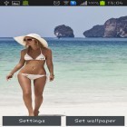 Além do papel de parede animado para Android Gota de chuva , baixar do arquivo apk gratuito da imagem de fundo Garotas quentes: Praia ensolarada.