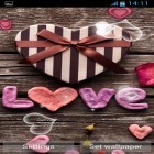 Além do papel de parede animado para Android Gato Perseguidor, baixar do arquivo apk gratuito da imagem de fundo Corações do amor.