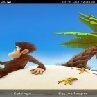 Além do papel de parede animado para Android Trevo da sorte, baixar do arquivo apk gratuito da imagem de fundo Macaco e banana.