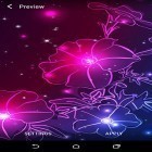Além do papel de parede animado para Android 3D relógio de bolso, baixar do arquivo apk gratuito da imagem de fundo Flores de néon.