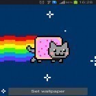 Além do papel de parede animado para Android Cachoeiras, baixar do arquivo apk gratuito da imagem de fundo Nyan Gato.