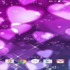 Além do papel de parede animado para Android Gotas de água , baixar do arquivo apk gratuito da imagem de fundo Corações roxos.