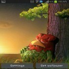 Além do papel de parede animado para Android Chuva de verão: Flores, baixar do arquivo apk gratuito da imagem de fundo Galo com sono.