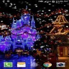Além do papel de parede animado para Android Radar: Relógio digital, baixar do arquivo apk gratuito da imagem de fundo Neve: Cidade noturno.